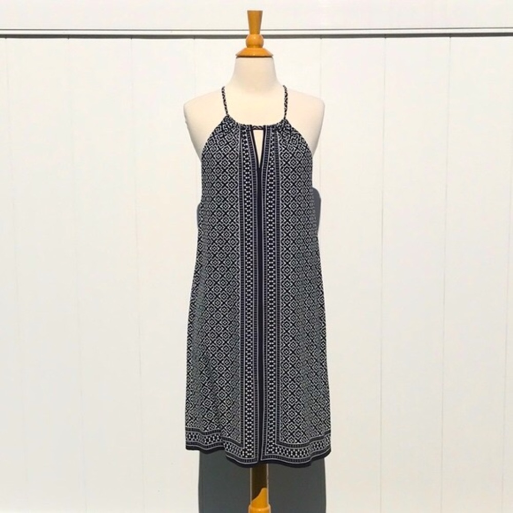 NWOT Max Studio Black and White Printed Halter Dress Size Medium